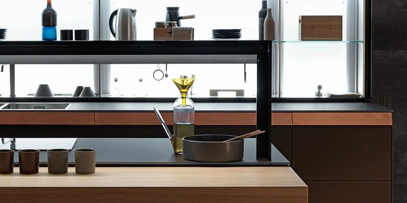 VALCUCINE Кухня из непрозрачного стекла Mocaccino с медным ящиком Genius loci sun-id-1380834 - Вид №3
