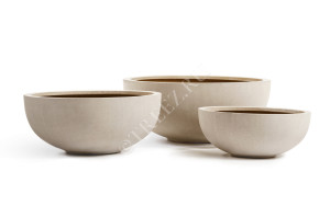 41.3317-02-006-BE-62 Кашпо  Effectory - серия Beton - Низкая чаша - Белый песок Цветочная коллекция