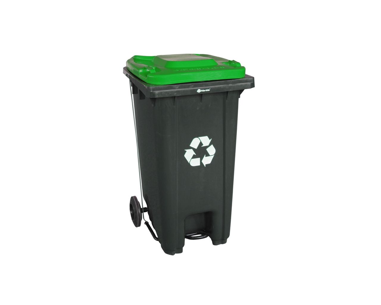 KJS412 Мусорный бак СЕРЫЙ, на колесах, с педальным управлением, 120 л, без крышки Merida  - Вид №2