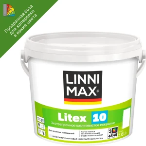 LINNIMAX Litex 10 — износостойкая интерьерная краска для влажных помещений 89349622