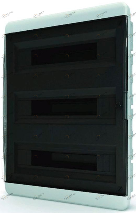 Бокс внутренний на 54 модуля Tekfor (черная прозрачная дверь) 7343