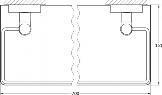066 Полка с ограничителем 70 см двойная (стекло) ELL FBS Ellea - Вид №1