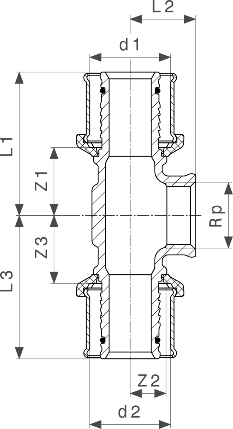588 311 *) Модель 2717 Трубопроводные системы  Pexfit Pro  Тройники Santreyd  - Вид №3