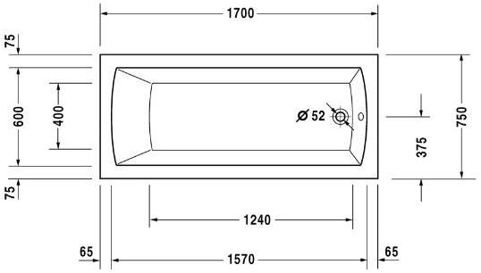 Duravit Прямоугольная встроенная ванна Daro 700028 - Вид №3