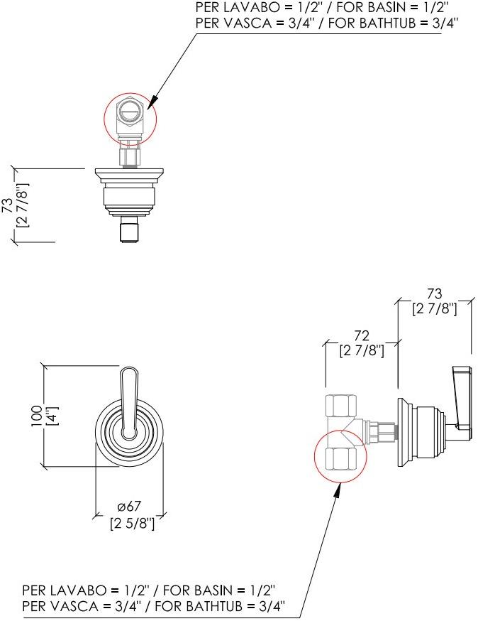 Devon&Devon Смеситель для раковины настенный Manhattan Mnh467nk - Вид №1