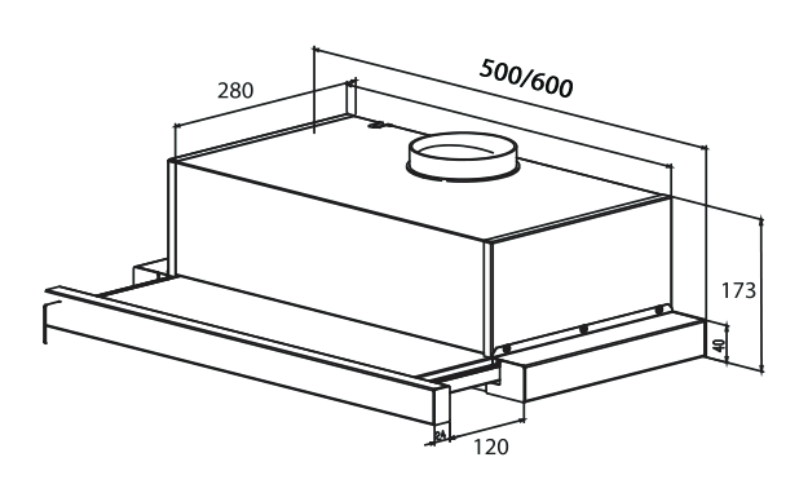5355962 Вытяжка телескопическая Oasis VT-60BG (P) черный/черный STDN-0116848 - Вид №10