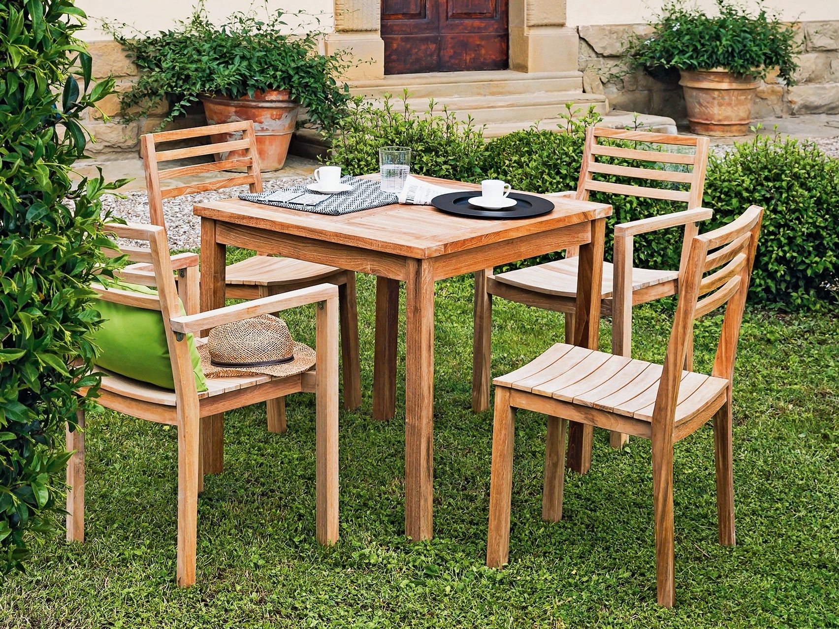 Квадратный стол из тикового дерева Il Giardino di Legno ARCH-00140401