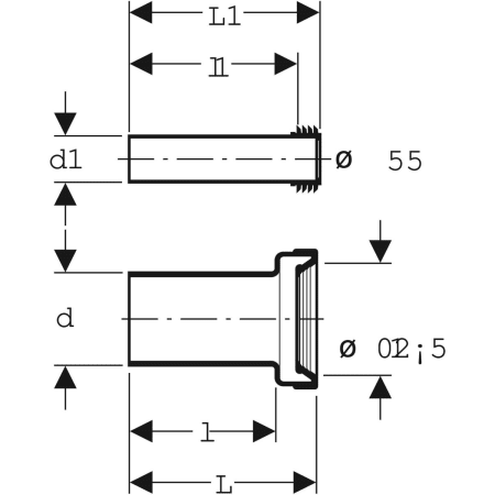 152.404.11.1 Подсоединительный комплект Geberit для подвесного унитаза, длина 18,5 см, с манжетным уплотнением Geberit  - Вид №2