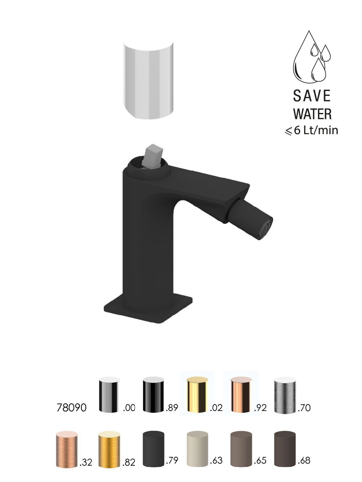 Однорычажный смеситель для биде без слива Rubinetterie Frattini Narciso S ARCH-00049865 - Вид №18