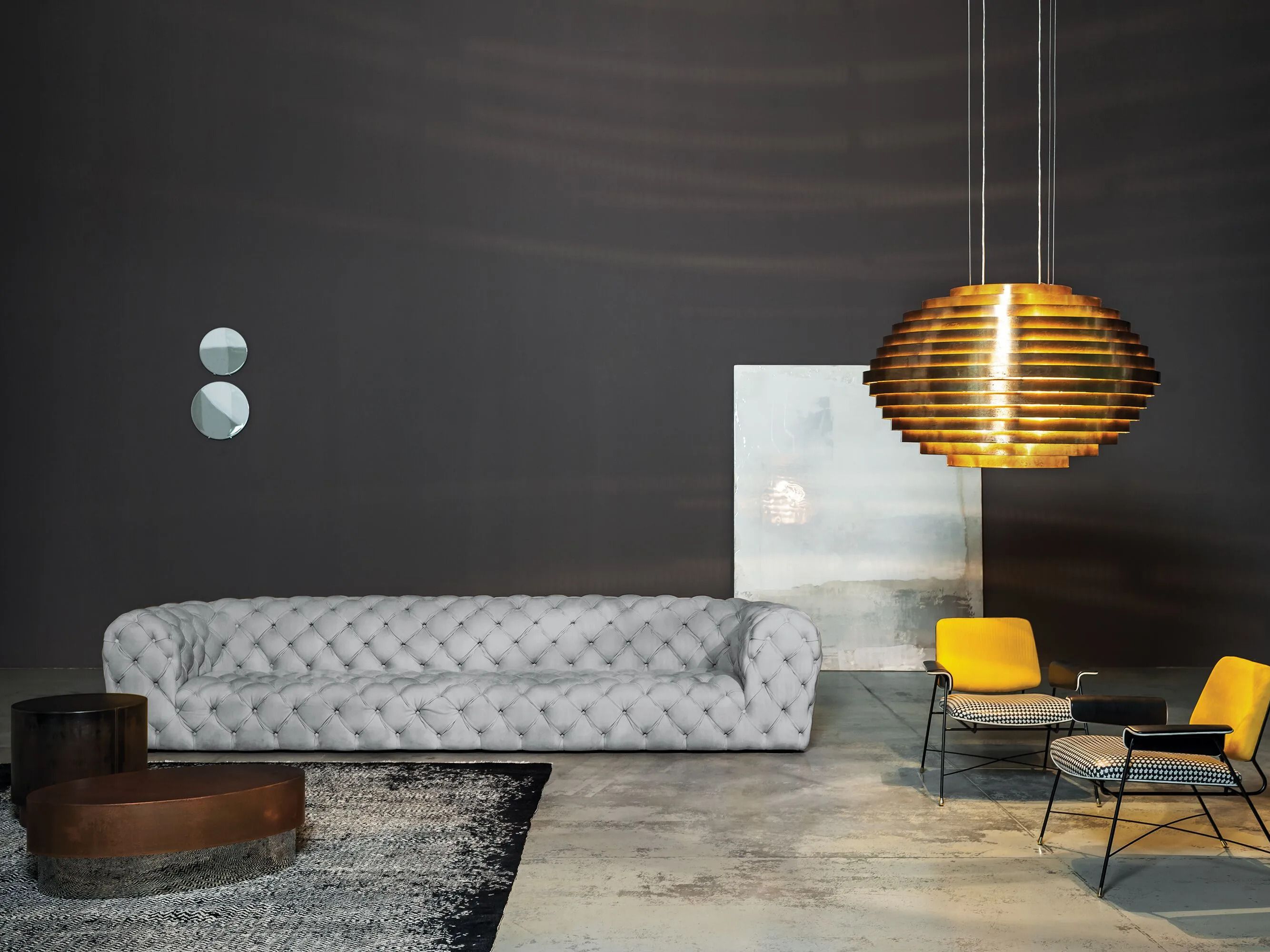 Кожаный линейный капитонный диван Baxter Chester moon ARCH-00091790 - Вид №2