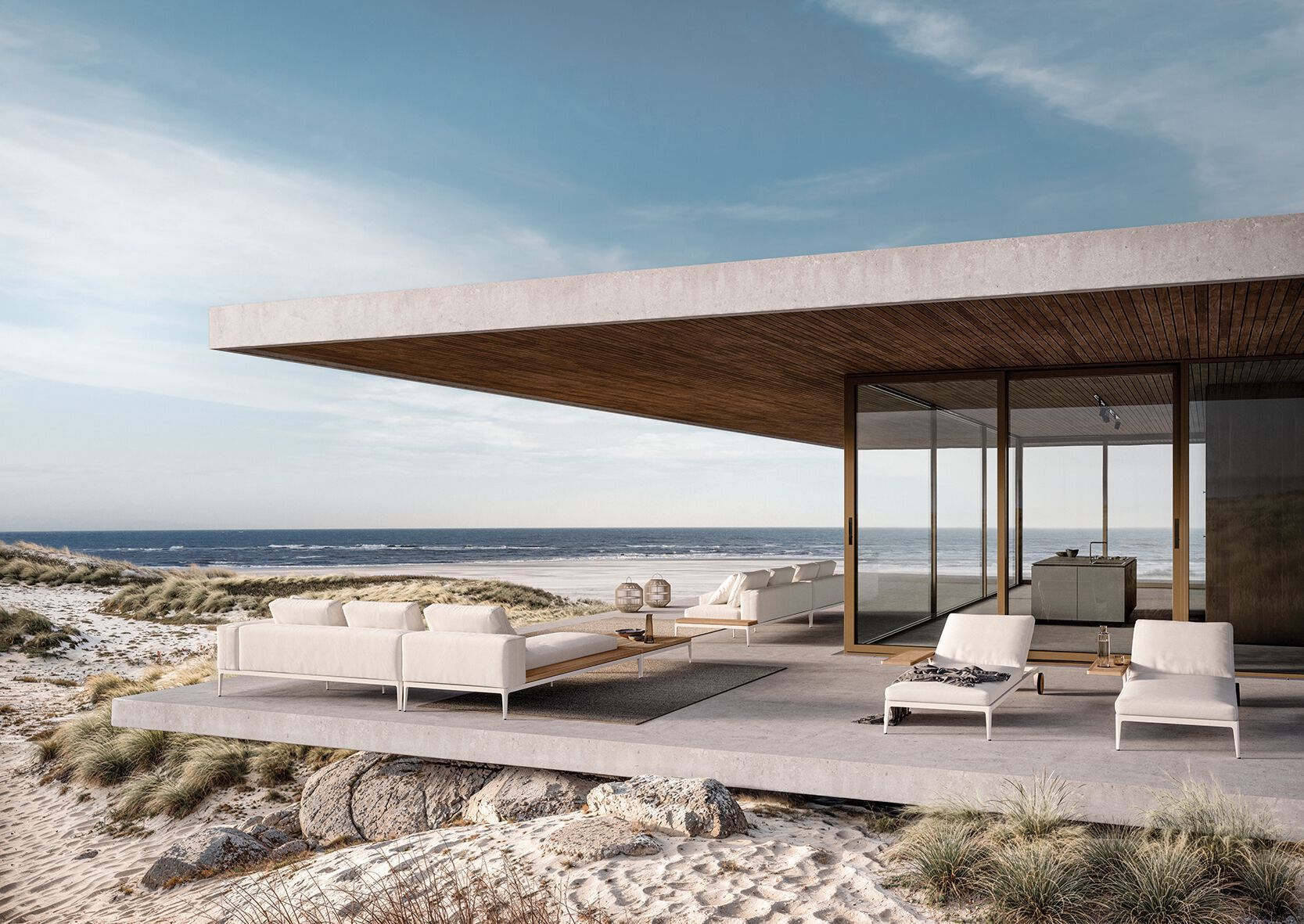 Тканевый модульный садовый диван Gloster сетка ARCH-00132626 - Вид №25