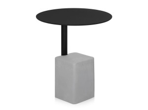 Высокий круглый журнальный столик с бетонным основанием