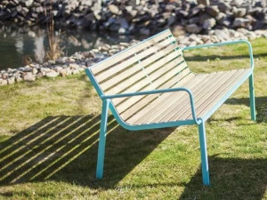 mmcité1 Скамья из стали и дерева со спинкой Stack Stc155/stc255