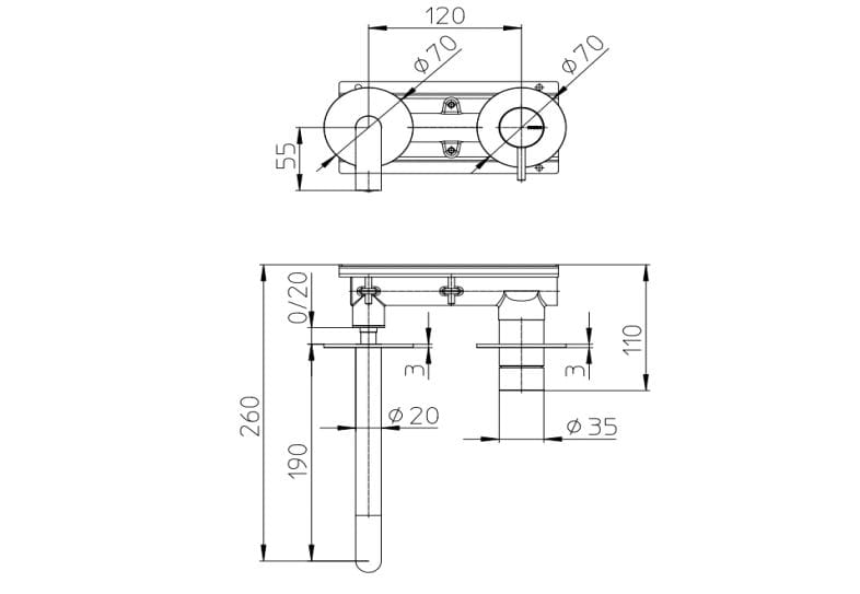 Смеситель для раковины из нержавеющей стали Bossini NOBU-Inox AISI 316L ARCH-00042923 - Вид №2