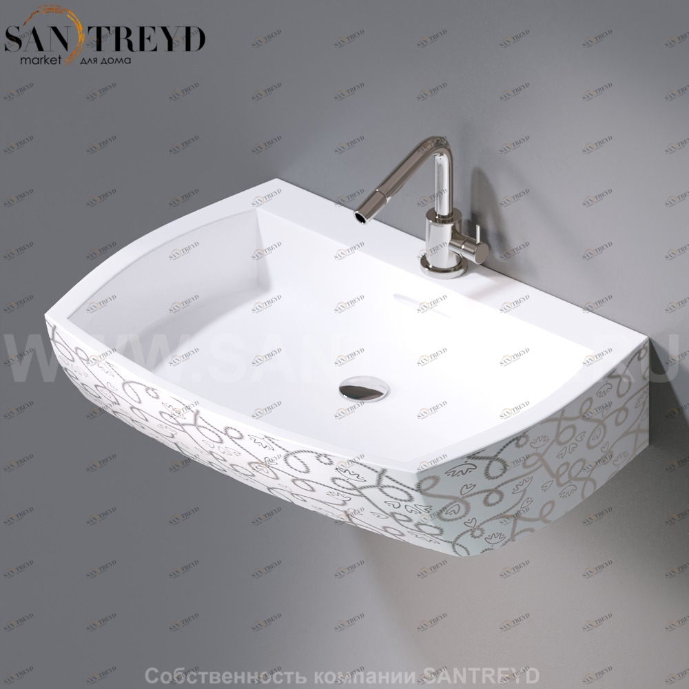 L283.400P Подвесная раковина настенная овальная A. e T. Italia SQUARE белая AeT ITALIA