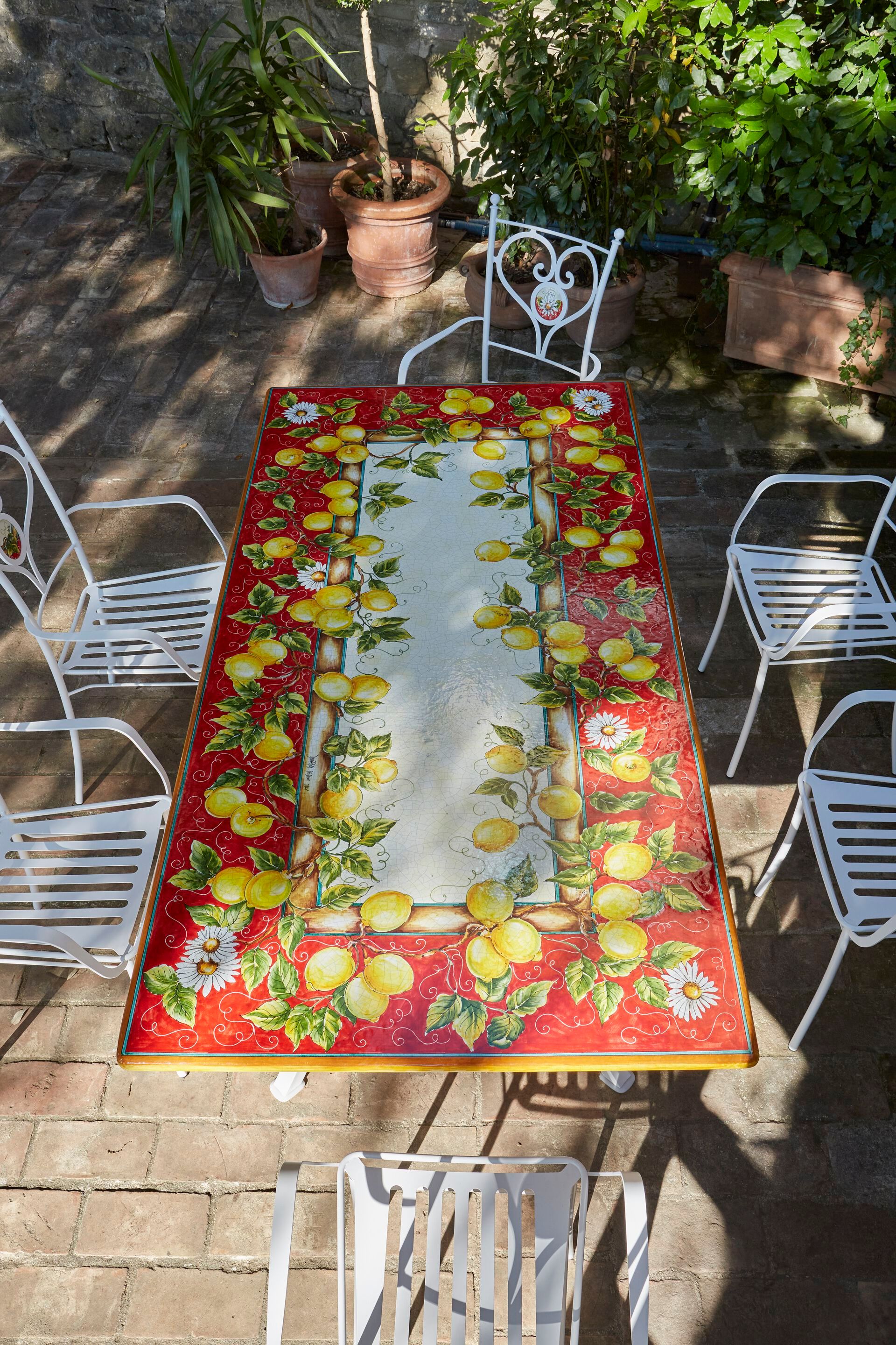 Садовый стол из фаянса и нержавеющей стали DOMIZIANI классический ARCH-00112915 - Вид №1