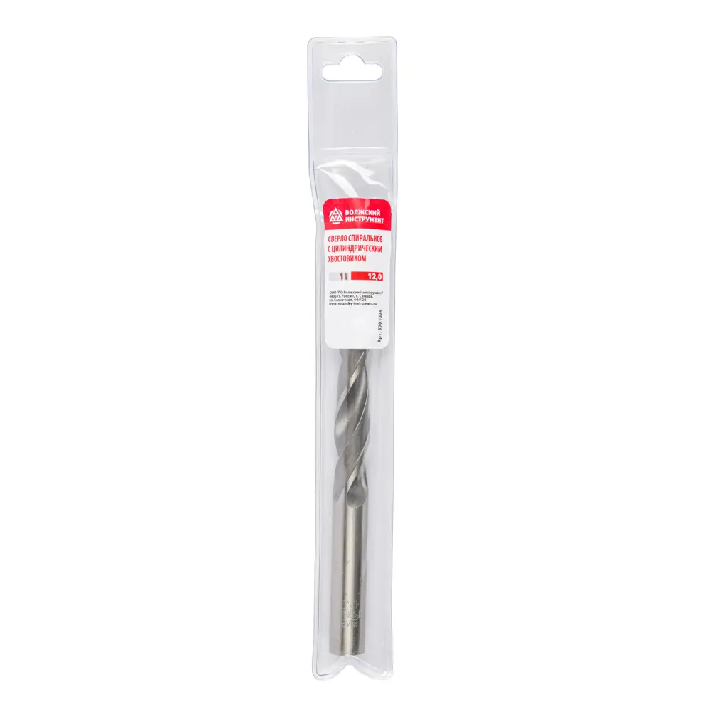 Сверло по металлу Волжский Инструмент Р6М5 12 мм для профессионального использования 89387028 STLM-1523607