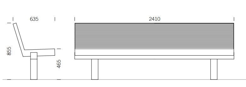 Скамья из нержавеющей стали со спинкой BENKERT BANKE Sicorum ARCH-00136131 - Вид №2