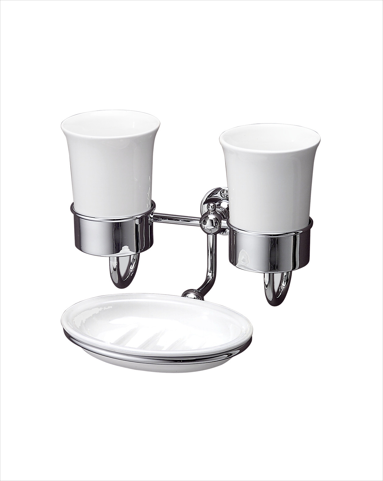 DD33055 Двойной стаканиз керамики и мыльница First Class Devon&Devon  - Вид №1