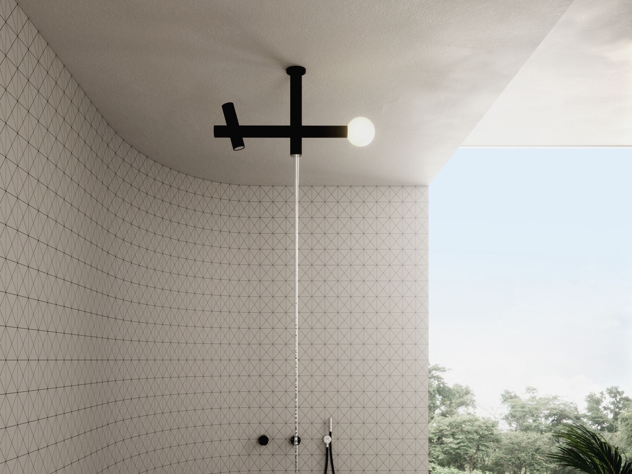 Латунная потолочная душевая головка с освещением Antoniolupi Apollo ARCH-00046673