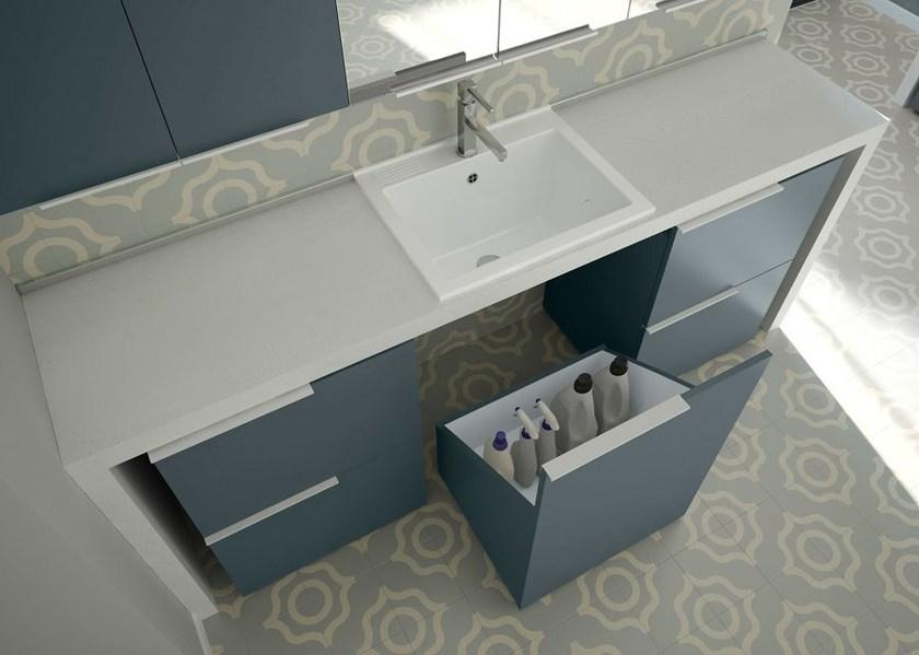 Ideagroup Модульный шкаф для стирки с раковиной для стиральной машины Spazio time sun-id-1374835 - Вид №2