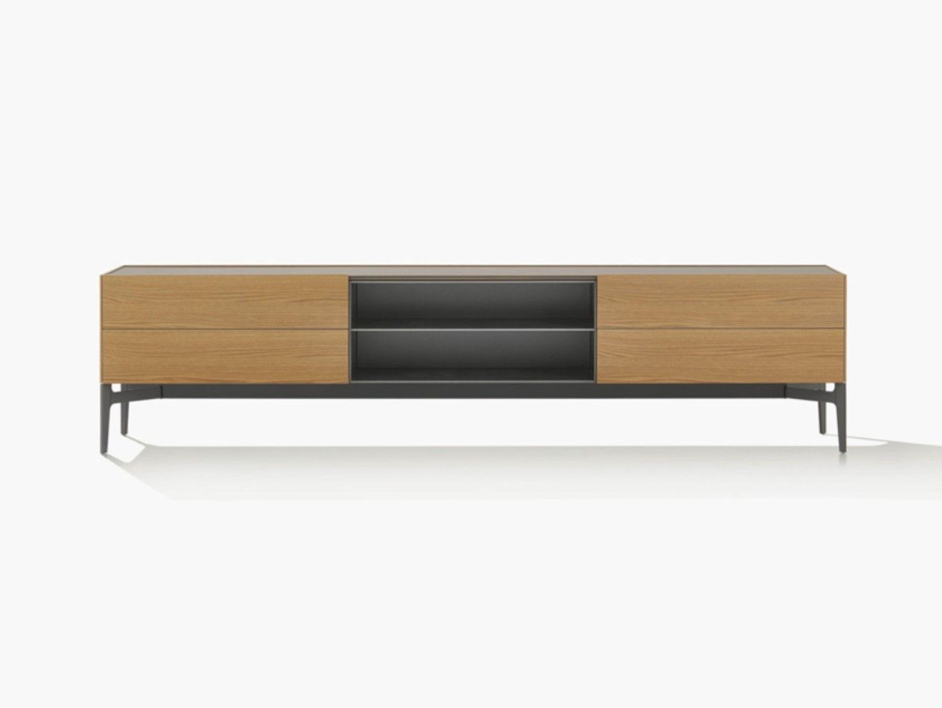 Низкий деревянный шкаф для телевизора с ящиками Poliform код ARCH-00114918