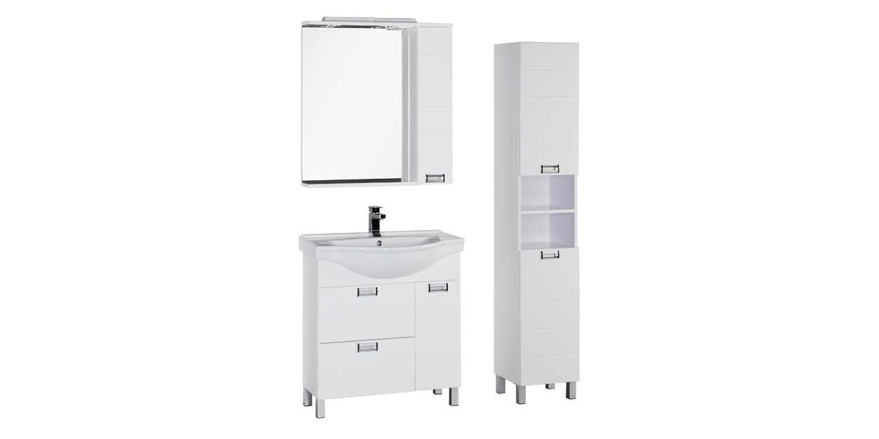 Комплект мебели Aquanet Сити 80 белый 00173229 - Вид №1