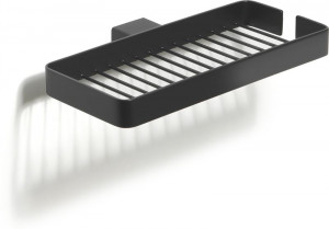 5418(14) Gedy G-Lounge, настенная  двойная металлическая мыльница - решетка, цвет черный матовый