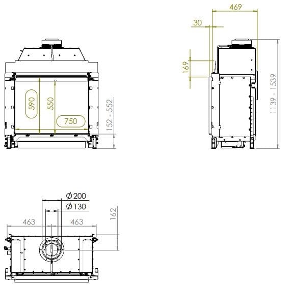 Настенный газовый камин KALFIRE GP75/59F ARCH-00088945 - Вид №1