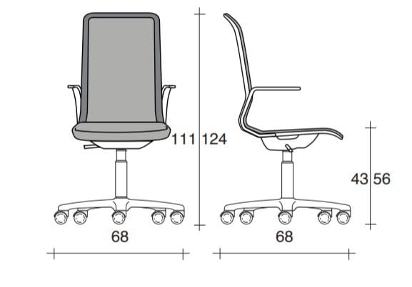 Офисное кресло с сетчатыми колесами с 5 спицами TALIN REYNET 1653 ARCH-00039274 - Вид №4