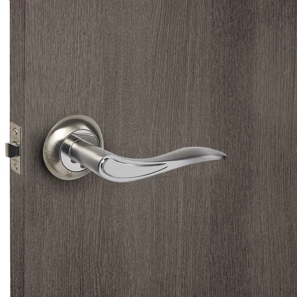 Дверная ручка PUNTO Salsa на розетке, матовый никель/хром 85203241 STLM-0903502 - Вид №4