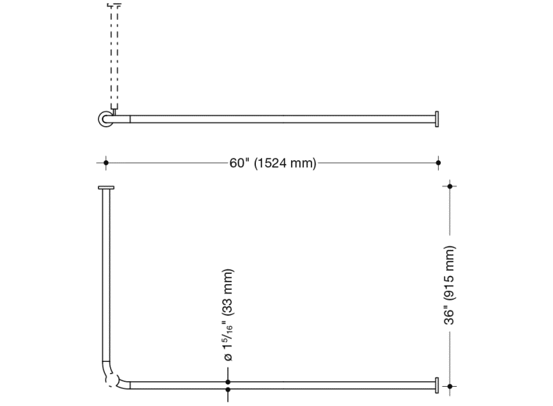 801.34US110 карниз для штор (США) HEWI USA Produkte  - Вид №2