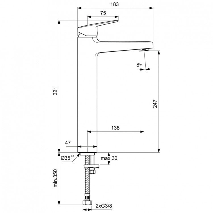 BD236AA Смеситель для раковины Ideal Standard CERAPLAN  - Вид №6