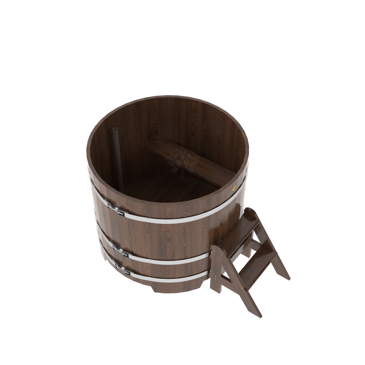 1282 Купель круглая из дуба d=1,17х1,0 морёная Alyarus  - Вид №1