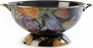 10654509 Mackenzie-Childs Блюдо сервировочное (черное) Flower Market Сталь