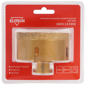 Алмазная коронка алмазная Elitech 1820.123300 9186986