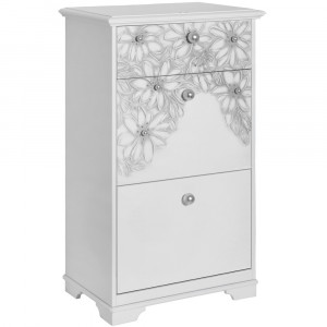 11620 Тумба для обуви Терра-3 (с 3-мя ящиками) Айс Античное серебро BOGACHO