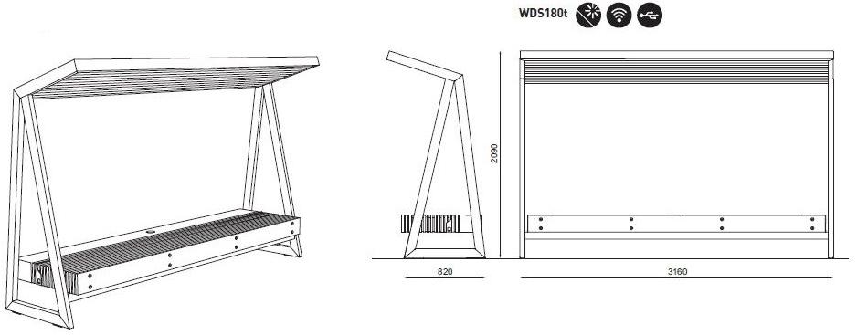 mmcité1 Скамейка из стали и дерева Woody sun-id-1447296 - Вид №16