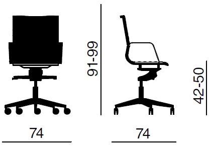 Quadrifoglio Стул для руководителя с низкой спинкой Diva sun-id-1424456 - Вид №2