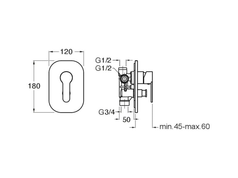Однорычажный смеситель для душа с переключателем CRISTINA Rubinetterie Step ARCH-00065248 - Вид №2