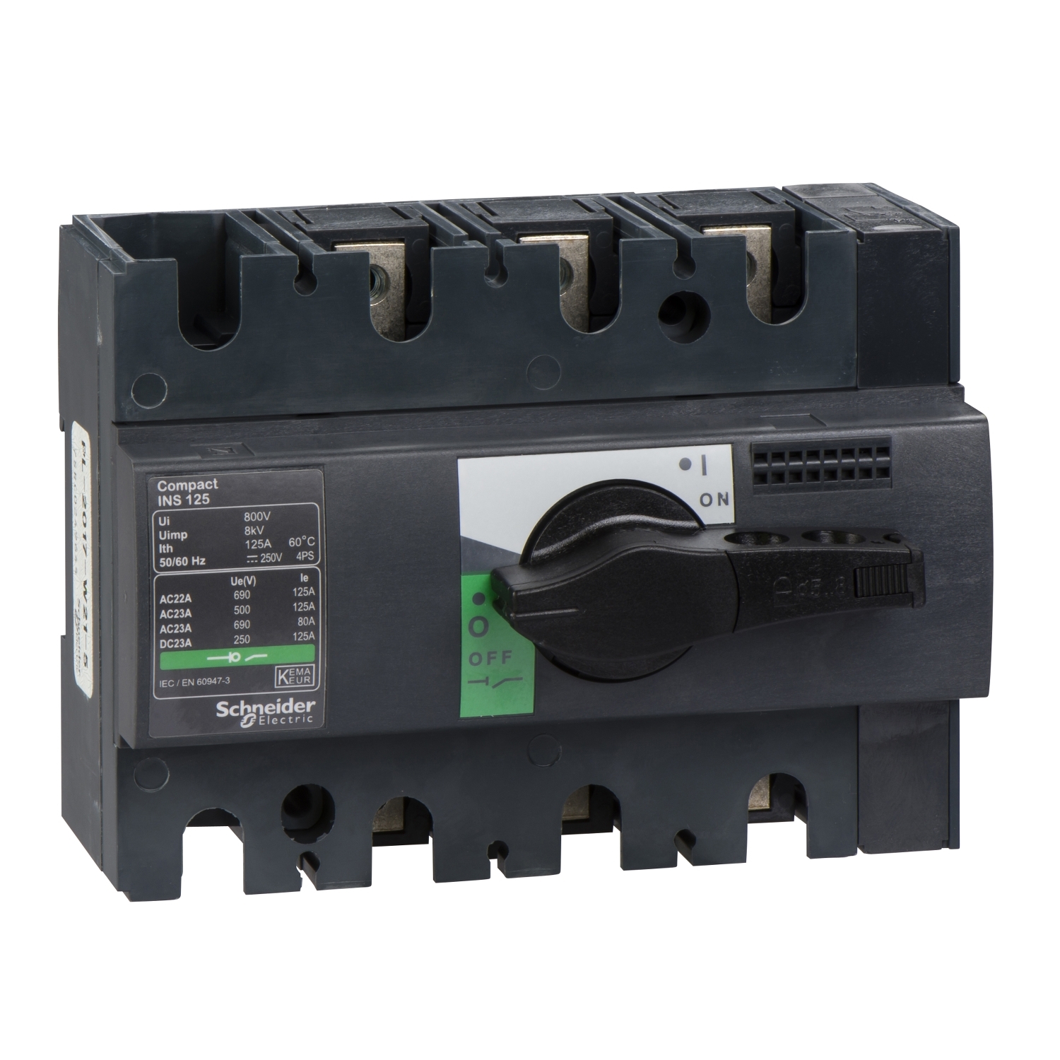 28910 Рубильник Interpact INS 125А 3P, фронтальное исполнение Schneider Electric Compact