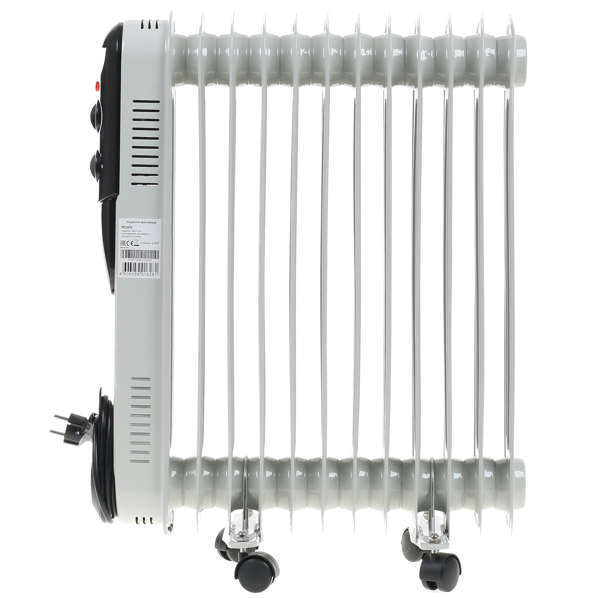 1076918 Масляный обогреватель Ресанта ОМПТ-12Н белый STDN-0082637 - Вид №4