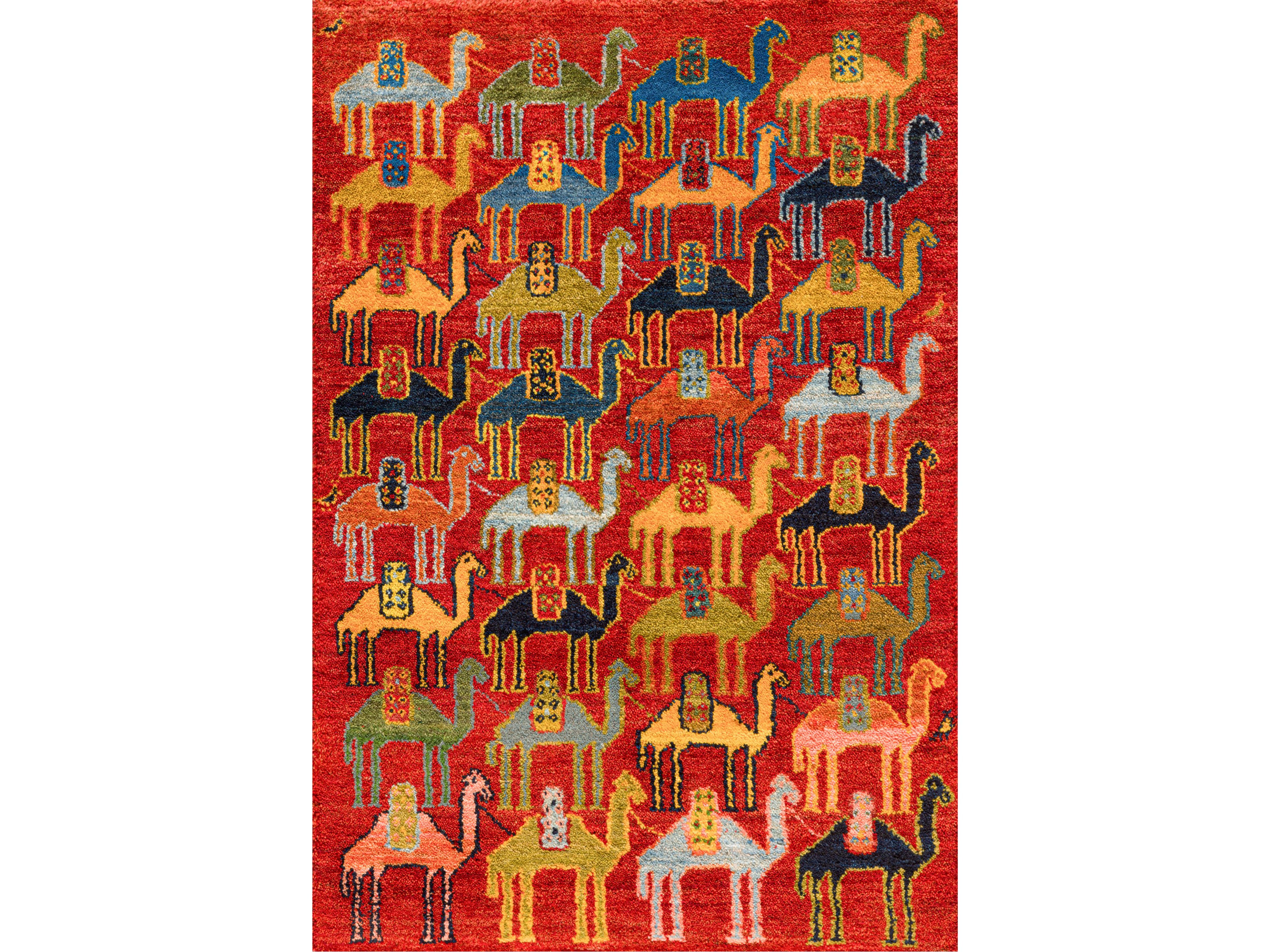 Прямоугольный шерстяной ковер на заказ Zollanvari Бродячие звери - Флора и фауна Габбе ARCH-00037510 - Вид №1