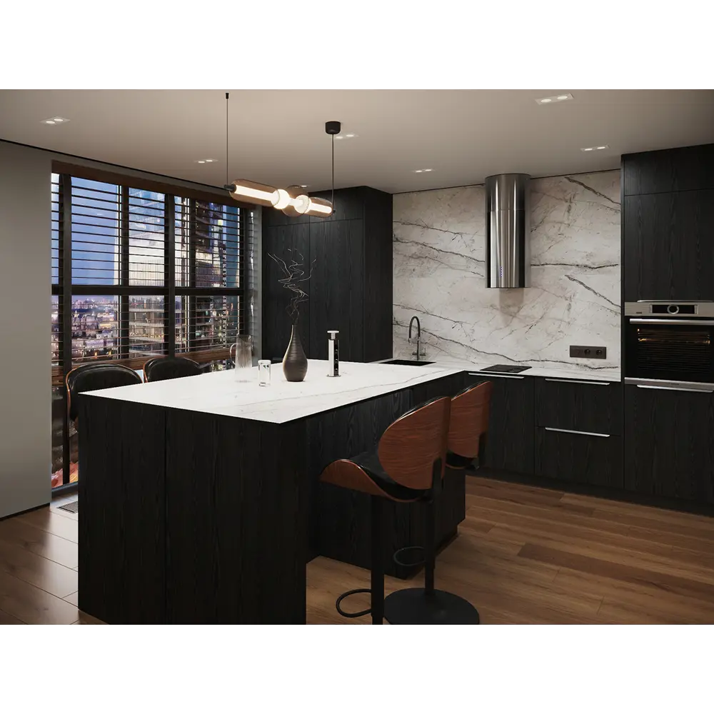 Фальшпанель Konsensa Канск черная матовая для кухонного шкафа 37×102 см 89423364 STLM-1570264 - Вид №9