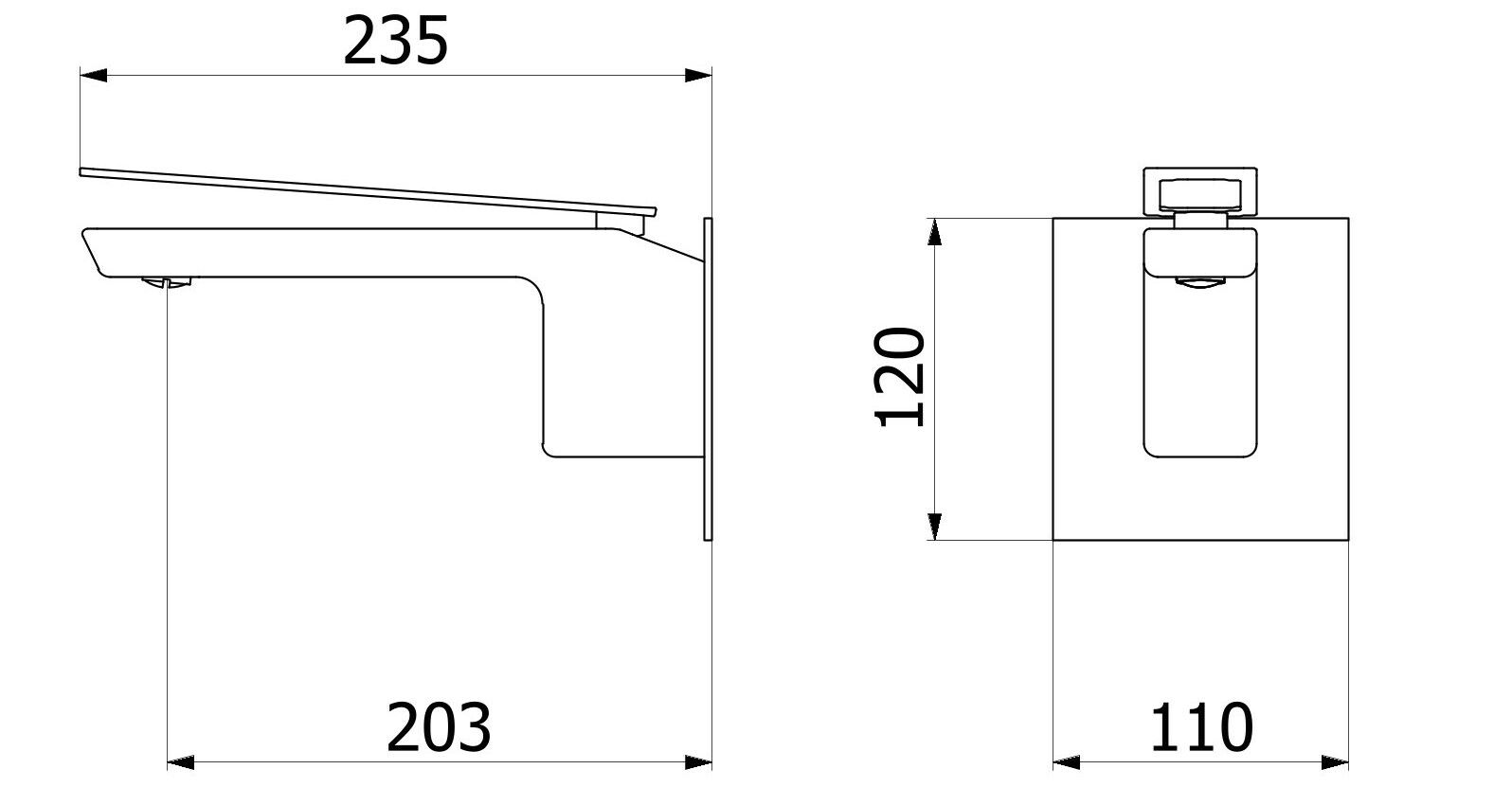 Однорычажный настенный смеситель для раковины с автоматическим сливом IB K3 ARCH-00044973 - Вид №5