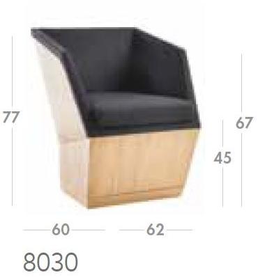 Sedex Кресло с подлокотниками из ткани и дерева Paloma 8030 - Вид №3