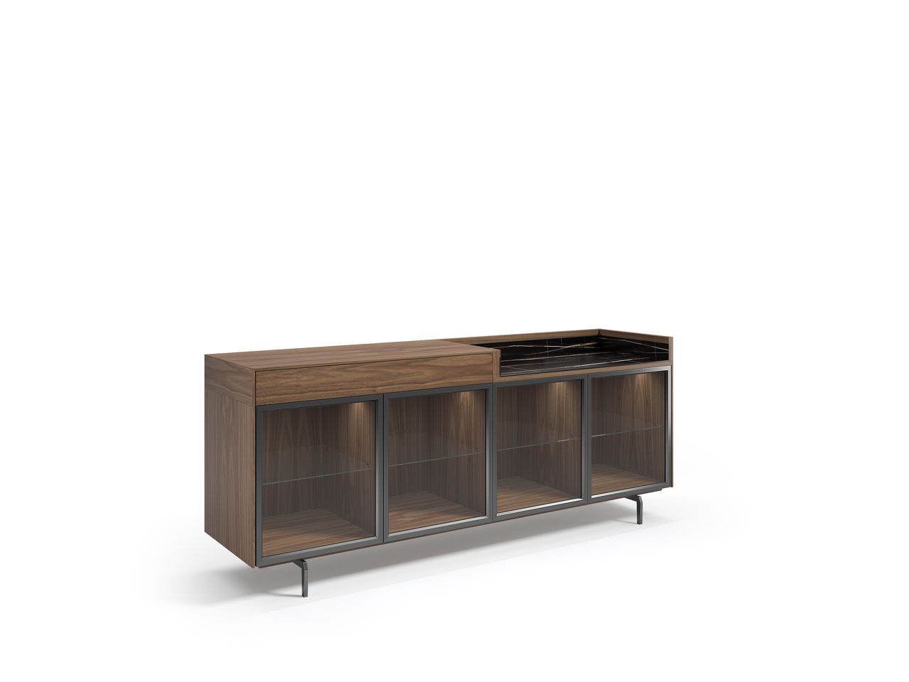 Шкаф из дерева и стекла с распашными дверцами и ящиками Hurtado Evolution ARCH-00137667 - Вид №6
