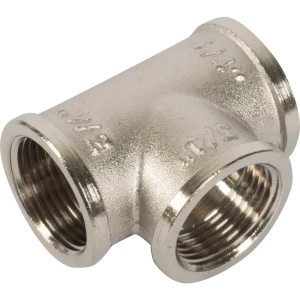 Тройник Valtec внутренняя резьба 3/4" никелированная латунь 10507024 STLM-2208126