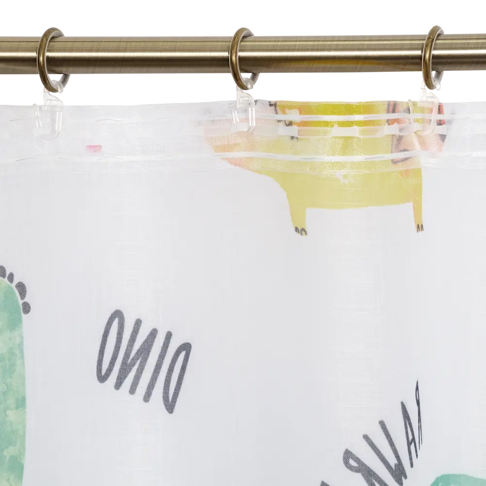 Тюль на ленте «Динозавры» 250x280 см полиэстер цвет белый GARDEN STLM-2092116 - Вид №3