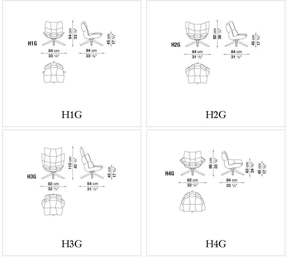 B&B Italia Мягкое кресло на жердочке из ткани Husk sun-id-1497324 - Вид №8